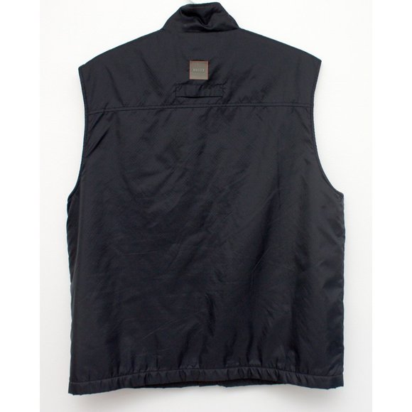 Roots Size Medium Dark Navy Blue Nylon Hunter Cargo Vest Fleece Lined Sweater - Picture 2 of 7